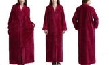 Women Plush Zipper Lounger Robe