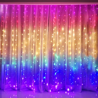 3M Remote Control Christmas Rainbow LED Curtain Lights