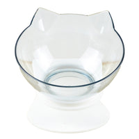 15 Degree Tilted Cat Food Bowl with Stand Single or Double Dish Feeder