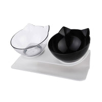 15 Degree Tilted Cat Food Bowl with Stand Single or Double Dish Feeder