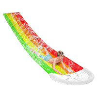 Lawn Water Slide Rainbow Slip Slide with Spraying and Crash Pad