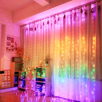 3M Remote Control Christmas Rainbow LED Curtain Lights