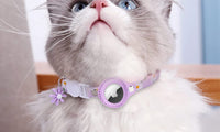 Two-Pack Flower Printed Cat Collar for Airtag