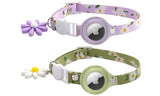 Two-Pack Flower Printed Cat Collar for Airtag