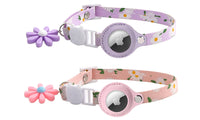 Two-Pack Flower Printed Cat Collar for Airtag