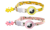 Two-Pack Flower Printed Cat Collar for Airtag