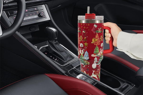 40oz Stainless Steel Christmas Pattern Water Bottle