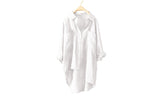 Cotton-Linen Asymmetrical Hem Shirt