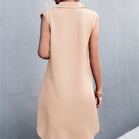 Women Sleeveless Shirt Dress