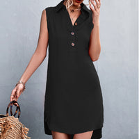 Women Sleeveless Shirt Dress