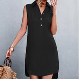 Women Sleeveless Shirt Dress