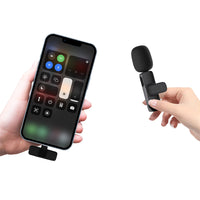 2 Pieces Wireless Lavalier Microphone Set Mic for Android iPhone iPad Vlog Live Stream