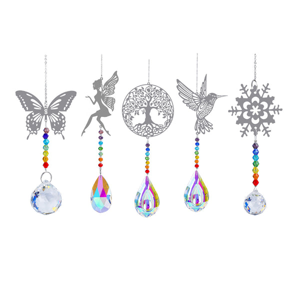 5Pcs Artificial Crystal Prism Suncatcher Rainbow Maker