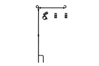 Garden Flag Stand-Holder-Pole with Flag Stopper and Clip