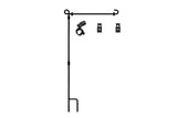 Garden Flag Stand-Holder-Pole with Flag Stopper and Clip