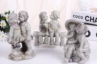 Resin Boy & Girl Garden Decor Statue