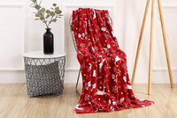 Christmas Printed Blanket Soft Throw Blanket Flannel Sofa Blanket