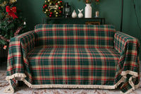 Christmas Plaid Geometric Couch Cover