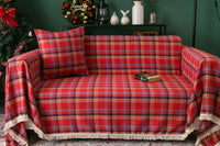 Christmas Plaid Geometric Couch Cover