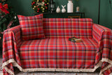 Christmas Plaid Geometric Couch Cover