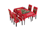 Christmas Rectangle Tablecloth with Four-Piece Chair Covers