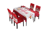 Christmas Rectangle Tablecloth with Four-Piece Chair Covers