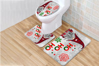 Three-Piece Christmas Bathroom Toilet Mat Set