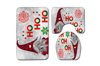 Three-Piece Christmas Bathroom Toilet Mat Set