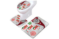 Three-Piece Christmas Bathroom Toilet Mat Set