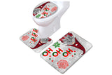 Three-Piece Christmas Bathroom Toilet Mat Set