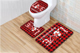 Three-Piece Christmas Bathroom Toilet Mat Set