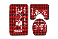 Three-Piece Christmas Bathroom Toilet Mat Set