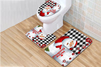 Three-Piece Christmas Bathroom Toilet Mat Set