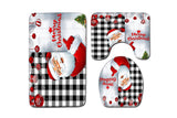 Three-Piece Christmas Bathroom Toilet Mat Set