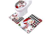 Three-Piece Christmas Bathroom Toilet Mat Set