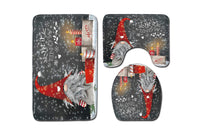 Three-Piece Christmas Bathroom Toilet Mat Set