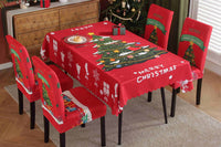 Christmas Rectangle Tablecloth with Four-Piece Chair Covers