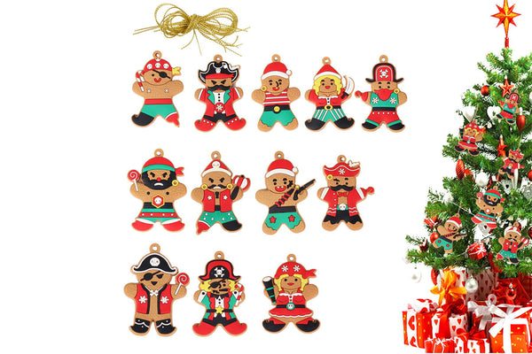 12-Piece Gingerbread Christmas Decorations