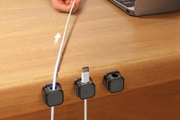 3Pcs Self-Adhesive Magnetic Cable Clips for Desk Cord Organization