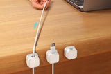 3Pcs Self-Adhesive Magnetic Cable Clips for Desk Cord Organization