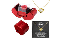 Eternal Love Necklace with Rose Gift Box and Best Wishes Card