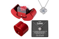 Eternal Love Necklace with Rose Gift Box and Best Wishes Card