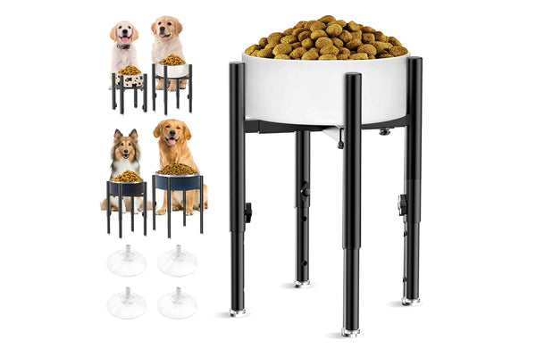 Elevated Dog Bowl Stand with 4 Height Adjustments