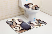 3Pcs Non-Slip Rug Bath Mat Bathroom Contour Toilet Seat Lid Cover Set