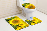 3Pcs Non-Slip Rug Bath Mat Bathroom Contour Toilet Seat Lid Cover Set