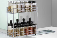 2 Tier Sliding Pull Out Vertical Spice Rack Organizer for Cabinet