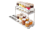 2 Tier Sliding Pull Out Vertical Spice Rack Organizer for Cabinet