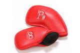 Set of 12Pcs PU Leather Head Cover Golf Iron Club Putter Head Cover