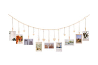 Wall Hanging Photo Display Wooden Beads Garland Photo Holders