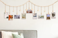 Wall Hanging Photo Display Wooden Beads Garland Photo Holders